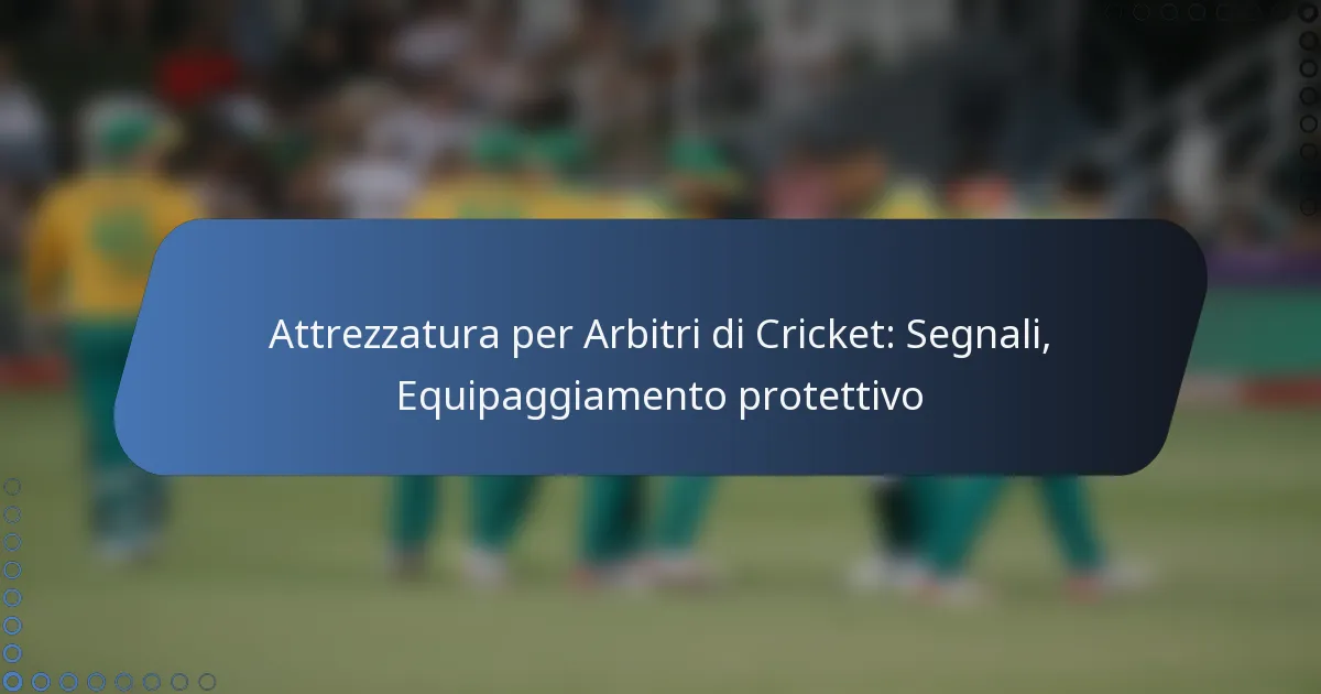 Attrezzatura per Arbitri di Cricket: Segnali, Equipaggiamento protettivo