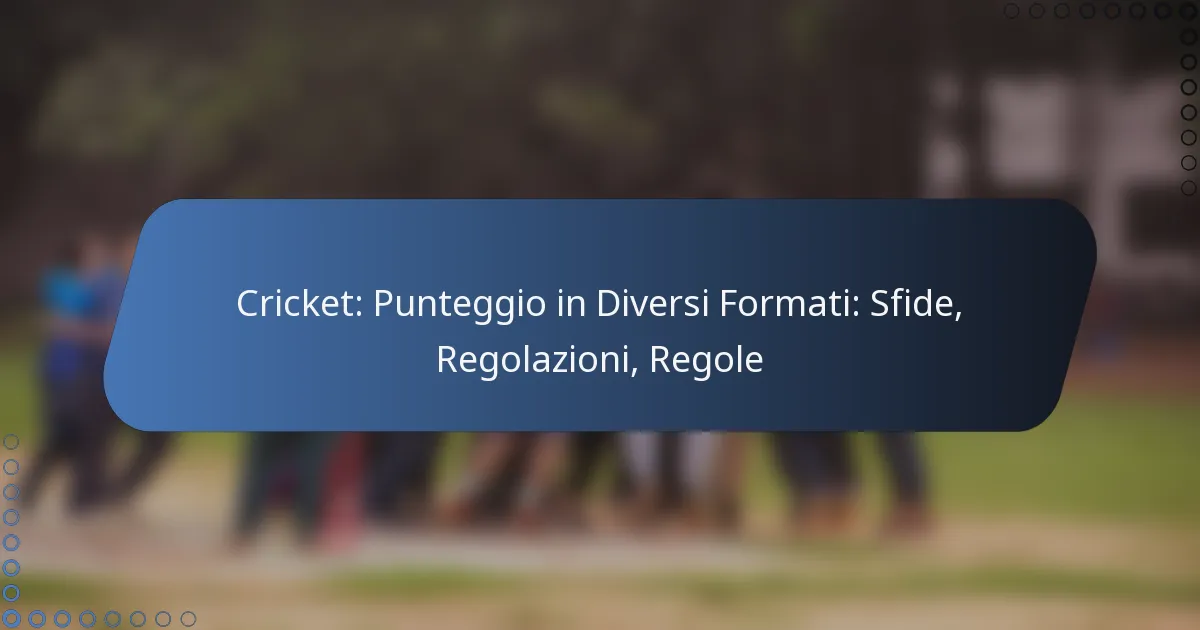 Cricket: Punteggio in Diversi Formati: Sfide, Regolazioni, Regole
