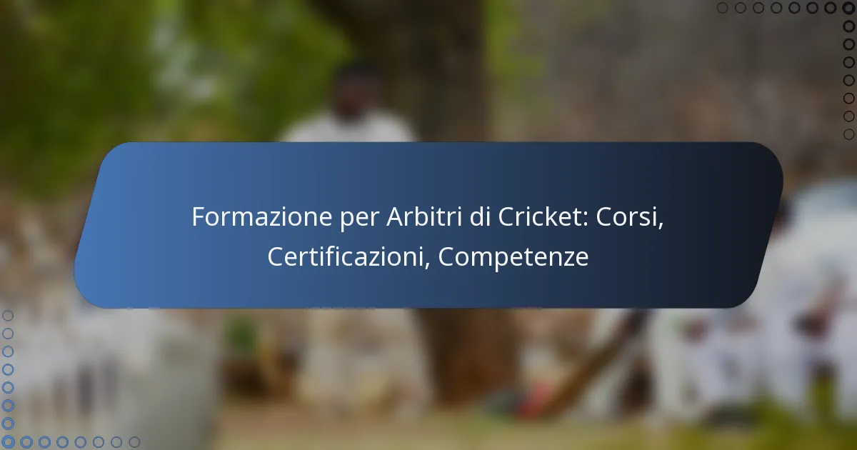 Formazione per Arbitri di Cricket: Corsi, Certificazioni, Competenze