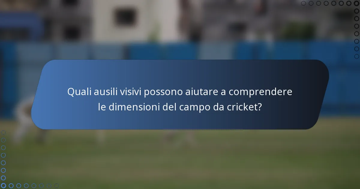 Quali ausili visivi possono aiutare a comprendere le dimensioni del campo da cricket?